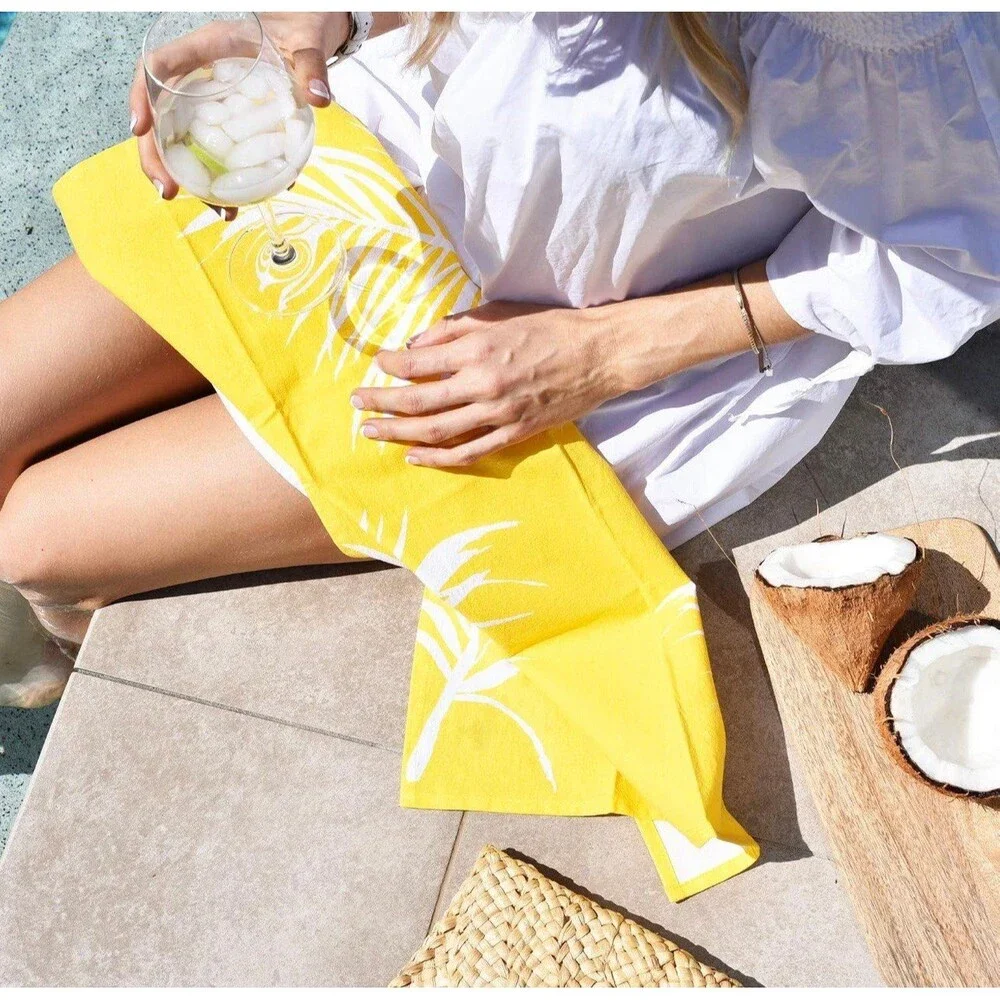 Set of 2 Liberte + Me 100% Cotton Australia Designed Tropical Theme Tea Towels